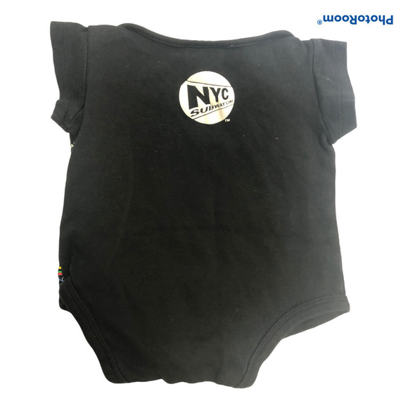 NYC Black Subway Map Baby One Piece Short Sleeve Size 12 Months - Picture 2 of 6